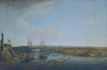 Kriegsschiff Seeschlacht Werke - Ansicht der Belagerung von Havanna I von Dominic Serres Seeschlachten